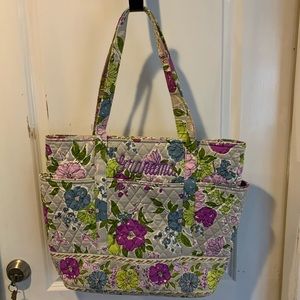 NEW Vera Bradley Purple Grandma ZIP Top Tote